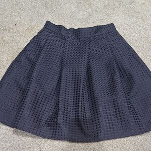 Ann Taylor Black Textured Skater Skirt